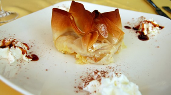 Un raffinato dessert al ristorante Castello di Trussio