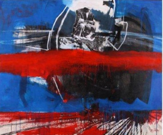 Giuseppe Zigaina- Verso la laguna - 1996 - olio su tela - cm150x180
