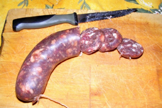 L'impasto del salame di turgia si caratterizza per la