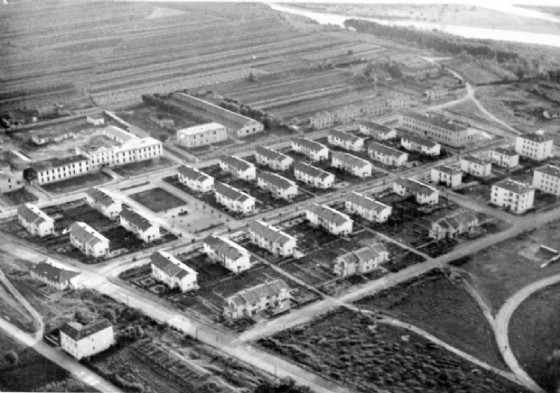 Una veduta aerea del Villaggio dell'Esule a Campagnuzza