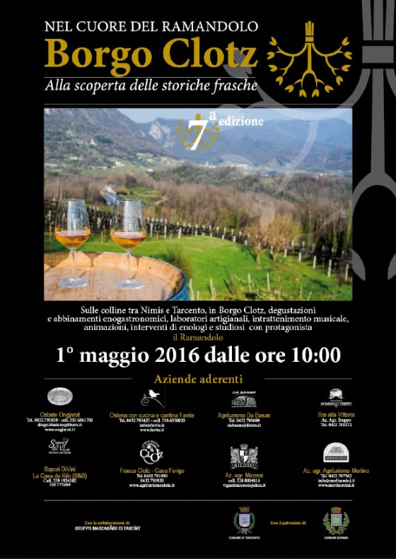 La locandina degli eventi di Borgo Clotz