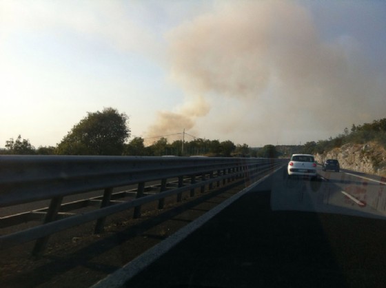 Colonna di fumo al Lisert di Trieste