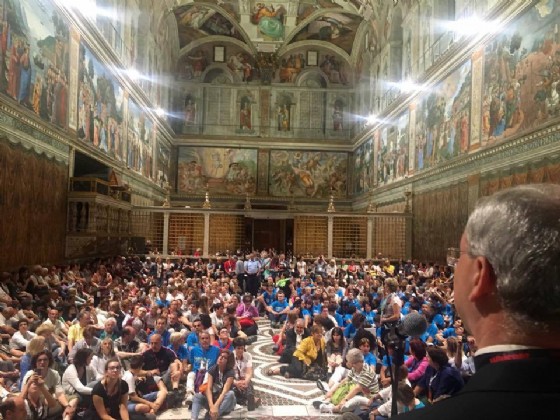 Don Geretti nella Cappella Sistina