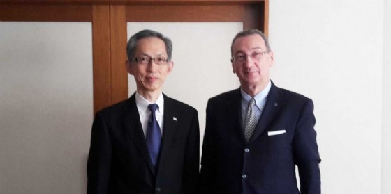 Toshiyuki Harada (Presidente Mangiarotti S.p.A. - Toshiba Corporation) e Sergio Bolzonello (© Regione Fv) Toshiyuki Harada (Presidente Mangiarotti S.p.A. - Toshiba Corporation) e Sergio Bolzonello (© Regione Fv)