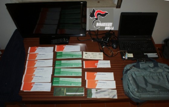 Il materiale rubato recuperato dai Carabinieri di Biella
