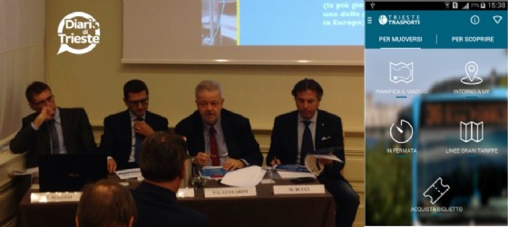 La presentazione della nuova app di Trieste Trasporti (Michele Scozzai, Aniello Semplice, Pier Giorgio Luccarini e Maurizio Bucci) (© Diario di Trieste) La presentazione della nuova app di Trieste Trasporti (Michele Scozzai, Aniello Semplice, Pier Giorgio Luccarini e Maurizio Bucci) (© Diario di Trieste)