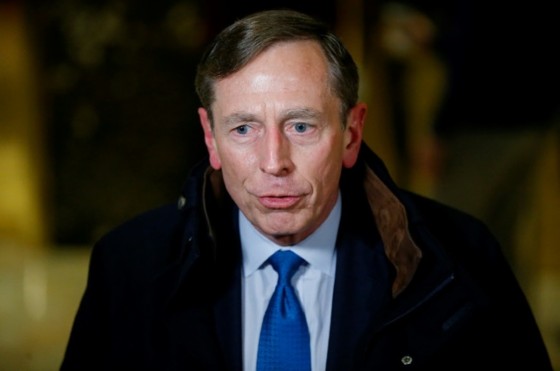 Ret. General and former CIA Director, David Petraeus leaves after meetings with President-elect Donald Trump on November 28, 2016 at Trump Tower in New York