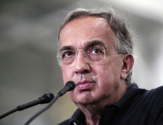Fiat Chrysler Automobiles CEO Sergio Marchionne answers questions from the media at the FCA Sterling Stamping Plant in Sterling Heights, Michigan, in August 2016