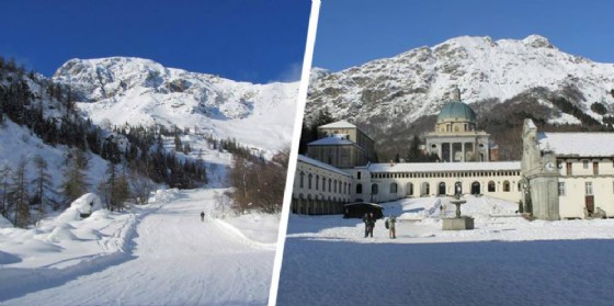 La pista-sentiero e il santuario mariano (© Diario di Biella) La pista-sentiero e il santuario mariano (© Diario di Biella)