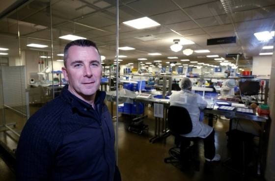 Shinola CEO Tom Lewand poses for a photo at the company's watch factory in Detroit, Michigan