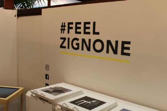 Dettagli dell'allestimento dello stand Zignone