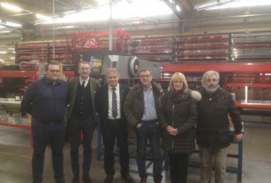 Sergio Bolzonello (Vicepresidente Regione FVG e assessore Attività produttive, Turismo e Cooperazione) e Renzo Liva (Consigliere regionale) visitano la Calcopress S.r.l.