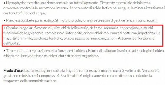 Le indicazioni di Ovaria