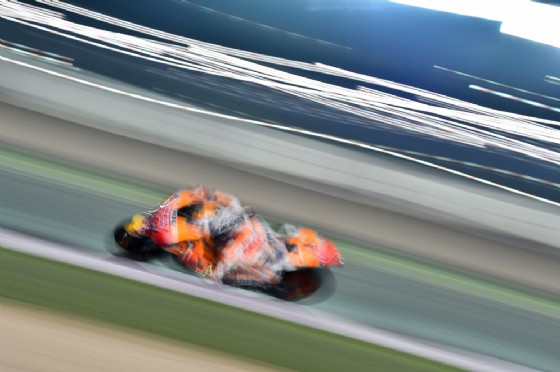 Marc Marquez oggi in pista in Qatar con la sua Honda