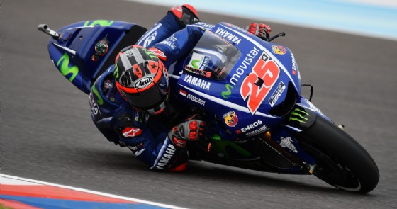 Maverick Vinales in azione sulla Yamaha in Argentina