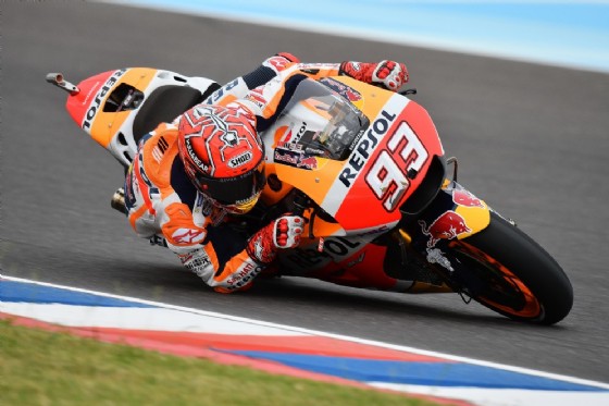 Magic Marc in azione sulla sua Honda a Termas de Rio Hondo
