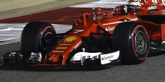 L'ala anteriore sulla SF70 di Kimi Raikkonen in azione