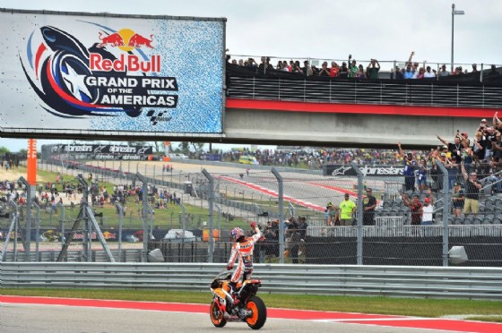 Marc Marquez festeggia la vittoria nel GP degli Stati Uniti 2016
