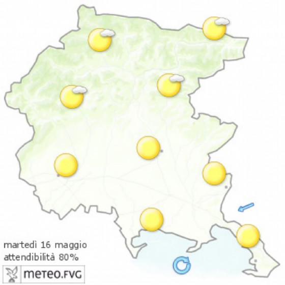 Le previsioni meteo dell'Osmer Fvg (© Osmer Fvg) Le previsioni meteo dell'Osmer Fvg (© Osmer Fvg)