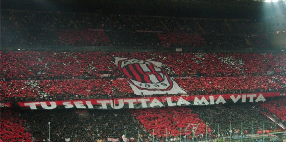 La Curva Sud del Milan piena di affezionati rossoneri