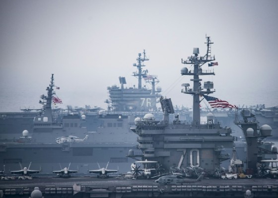 Washington has some 28,000 troops deployed in South Korea and has a naval armada in the region