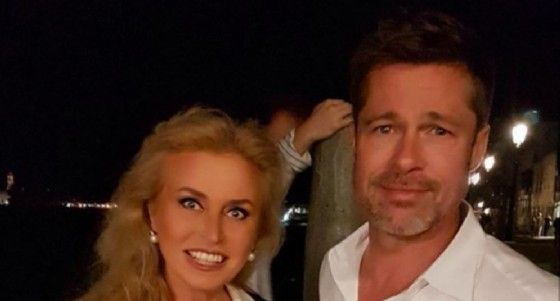 L'imprenditrice trevigiana Eleonora Ortica con Brad Pitt