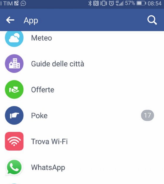 Trova 'Wi-Fi' di Facebook