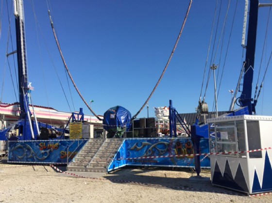 Un'immagine del luna park di San Benedetto del Tronto dove è morta una giovane mamma di 27 anni, Francesca Galazzo, precipitata da uno dei giochi
