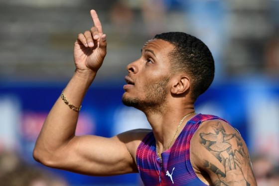 Canada's Andre De Grasse, pictured in June 2017, took the lead in the 200m, saying he wanted to use the event to "tune up for the worlds"