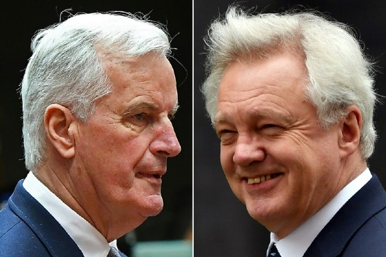 Barnier (left) and Davis agreed on a potential timetable for talks in their first meeting last month, but plan to get into 'real substance' this week