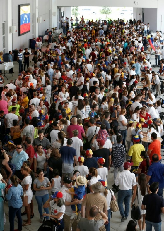 A Venezuelan opposition leader in Miami estimated there were more than 100,000 voters in southern Florida