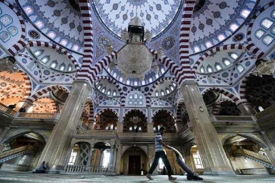 Taking pride of place in the centre of Grozny is the Akhmad Kadyrov Mosque, named after authoritarian president Ramzan Kadyrov's father. Chechnya's's previous leader, Akhmad Kadyrov was assassinated in 2004