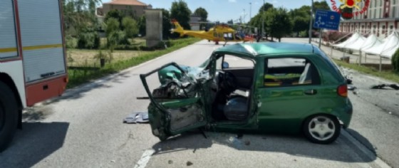 Scontro furgone-auto a Musile di Piave