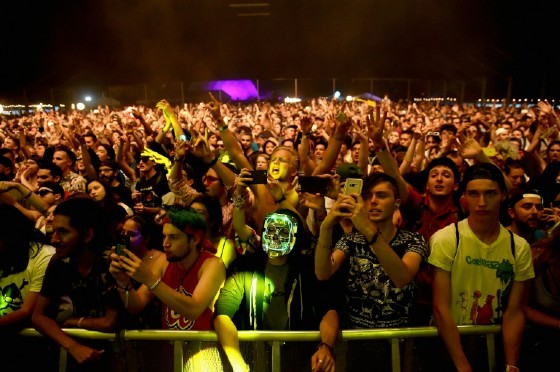 Rapt crowds at a pavilion on the third and final day of the Panorama Music Festival at Randall's Island on July 30, 2017 in New York City
