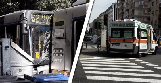 Il tamponamento tra bus e l'intervento della Croce Verde (© Elisabetta Murgia) Il tamponamento tra bus e l'intervento della Croce Verde (© Elisabetta Murgia)