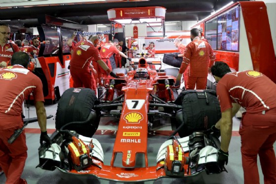 La macchina di Kimi Raikkonen ai box