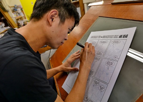 Liew has been allowed to continue his work from his studio stuffed full of pop culture memorabilia -- he also writes and illustrates for DC Comics -- is still invited to government-funded talks, and gets the use of a subsidised workspace