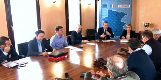 Sergio Bolzonello (Vicepresidente Regione FVG e assessore Attività produttive, Turismo e Cooperazione) incontra le organizzazioni sindacali e i rappresentanti di Friulia, cooperativa Idealscala, Mobiltrade e Unindustria