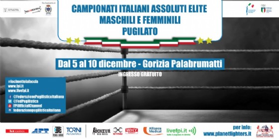 Annunciati i Campionati Italiani Assoluti di Pugilato Olimpico, si terranno al Palabrumatti di Gorizia