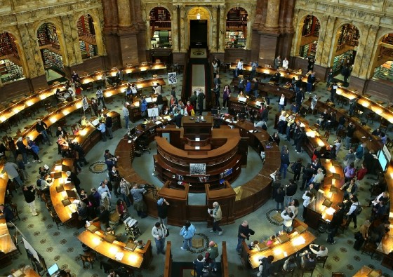 The main reading room of the Library of Congress, which announced it would scale back its plan for a digital archive of every message on Twitter