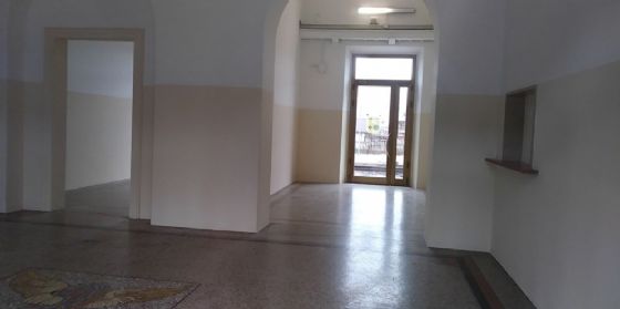 La sala d'aspetto della stazione di Maniago