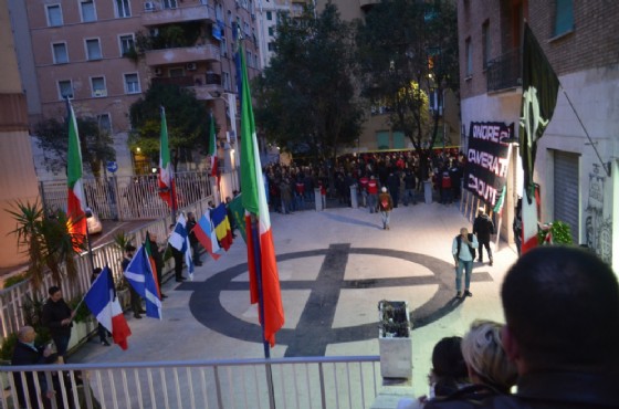 Il corteo che ha sfilato ieri per i 40 anni dalla strage di Acca Larenzia
