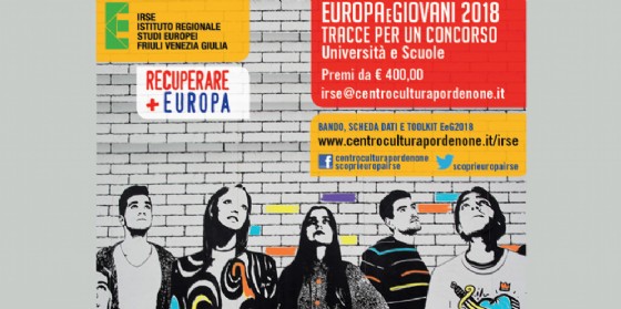 "Europa&Giovani 2018": al via il bando internazionale del concorso Irse