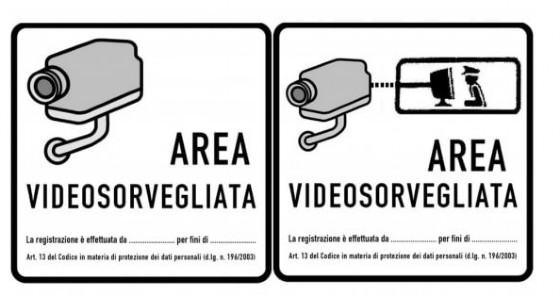 I cartelli che avvisano della presenza di telecamere
