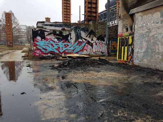 L'incendio al Parco Dora