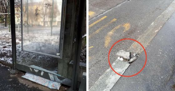 La pensilina e il marciapiede danneggiati (© Federica Fulco) La pensilina e il marciapiede danneggiati (© Federica Fulco)