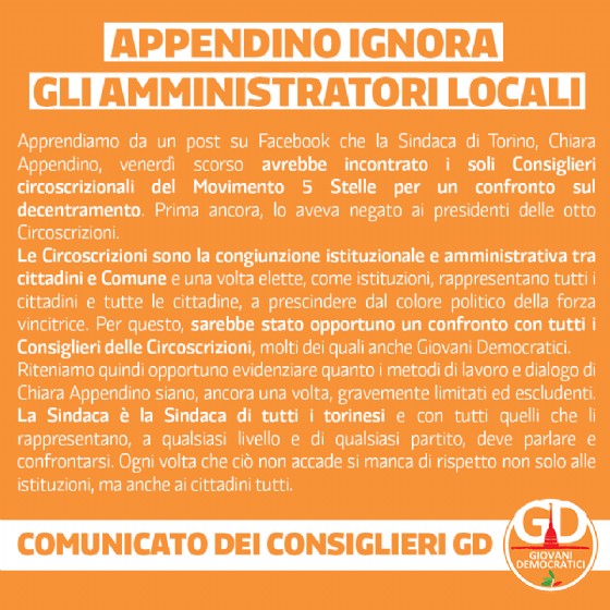 Il messaggio dei Giovani Democratici alla sindaca