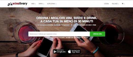 L'home page di winelivery