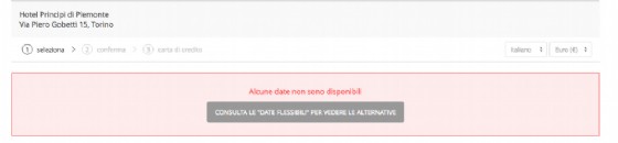 Impossibile prenotare una camera