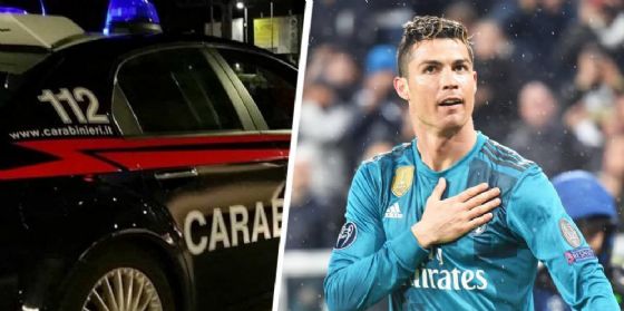Carabinieri e Cristiano Ronaldo, giustiziere della Juve e stella del Real Madrid, ieri sera a Torino (© Diario di Biella) Carabinieri e Cristiano Ronaldo, giustiziere della Juve e stella del Real Madrid, ieri sera a Torino (© Diario di Biella)